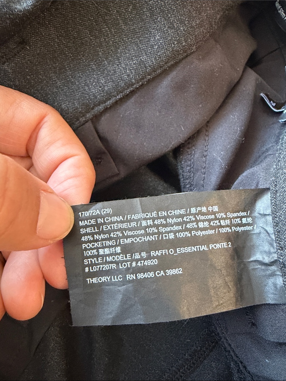 Theory Women's Dark Charcoal Straight Trousers - Picture 12 of 13